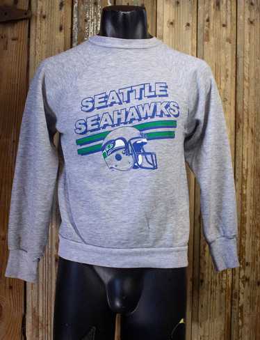 Vintage 90s Logo 7 Seattle Seahawks V-Neck Single Stitch T-Shirt - Size XL