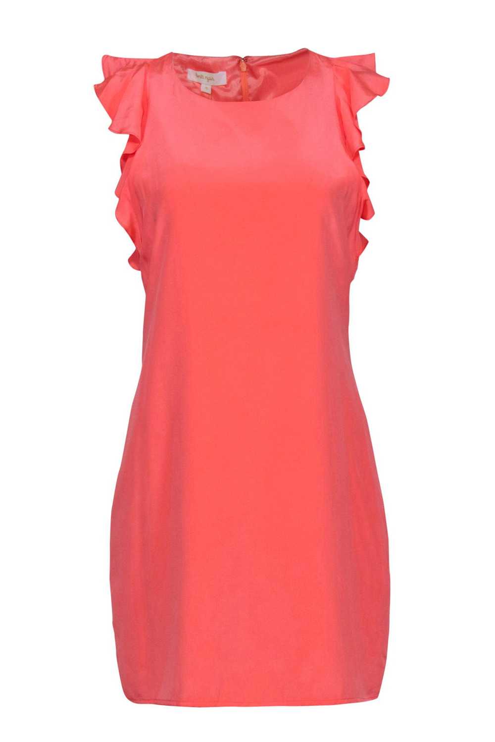 Britt Ryan - Coral Pink Shift Dress w/ Flutter Sl… - image 1