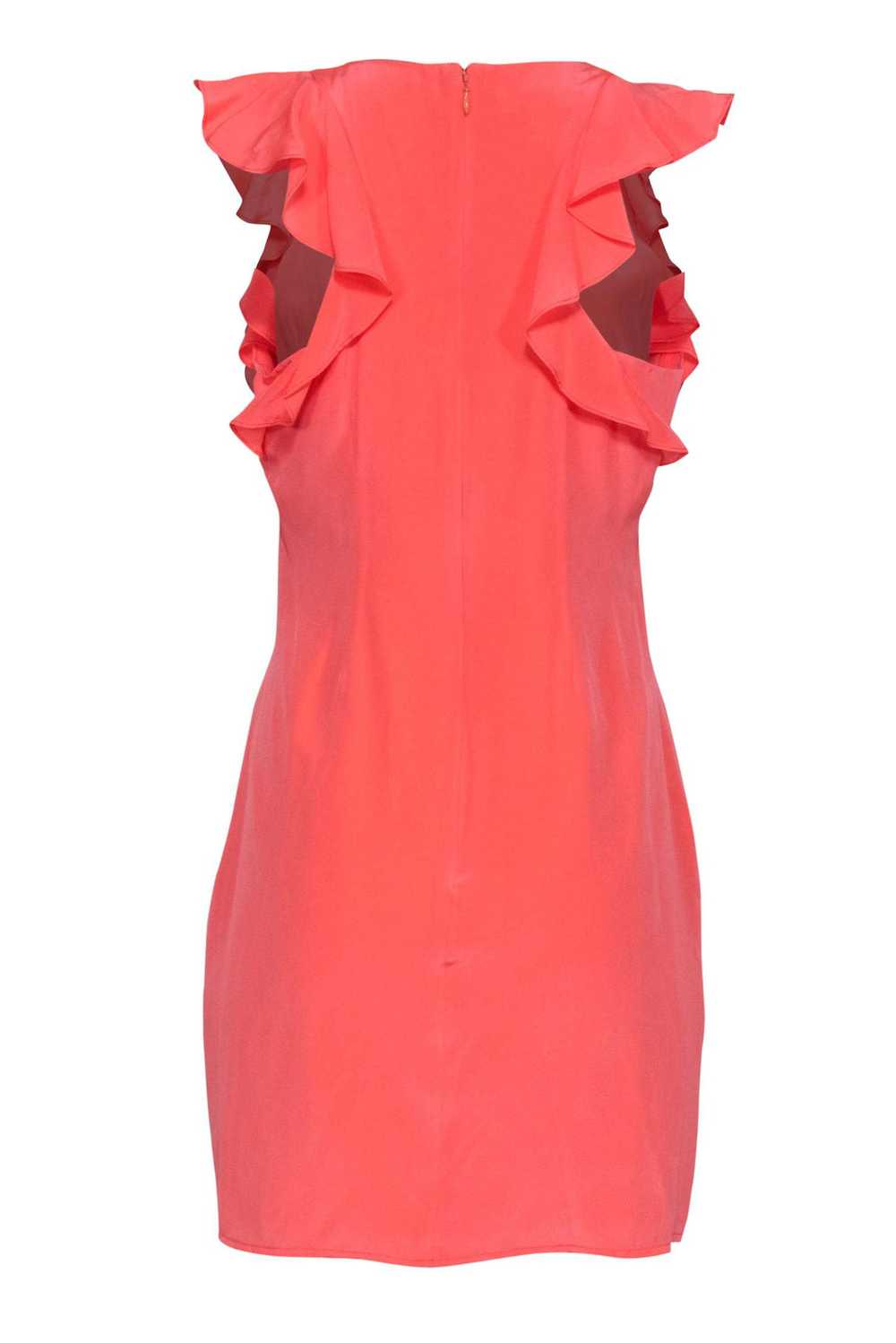 Britt Ryan - Coral Pink Shift Dress w/ Flutter Sl… - image 3