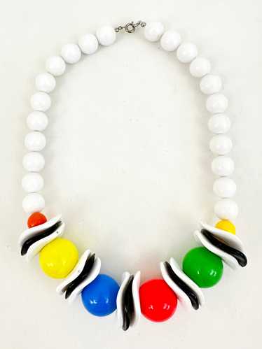 80s Art-To-Wear Beaded Necklace