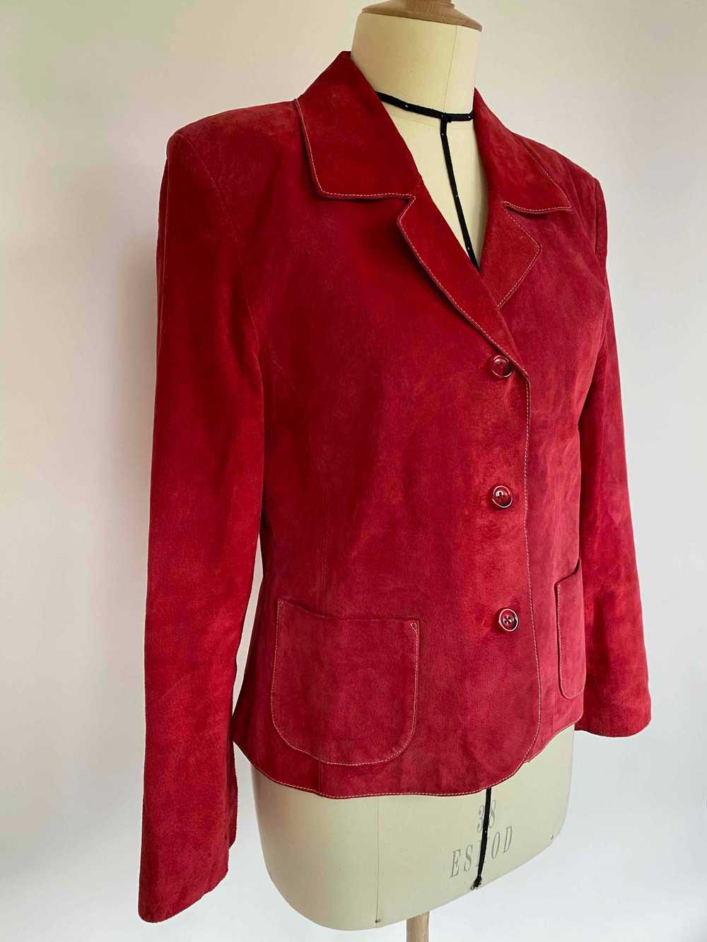Suede jacket - Red suede jacket (100% pork rind),… - image 3
