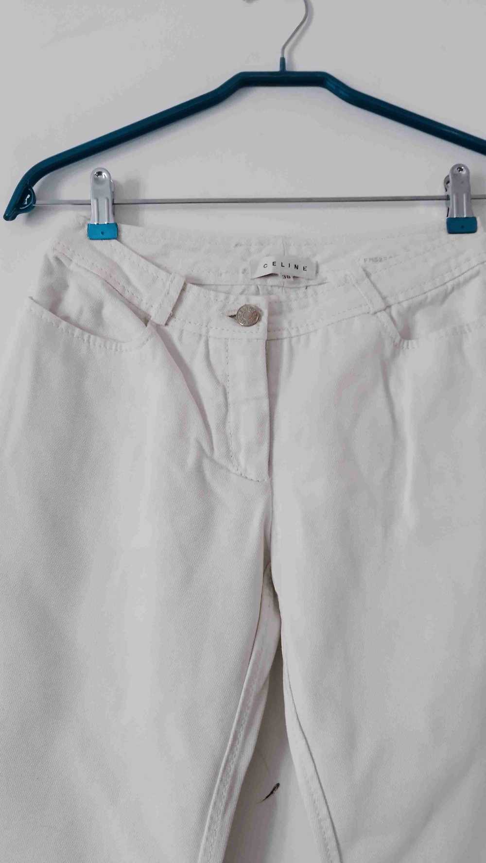 Celine pants - Wide white cotton pants Céline Vin… - image 4