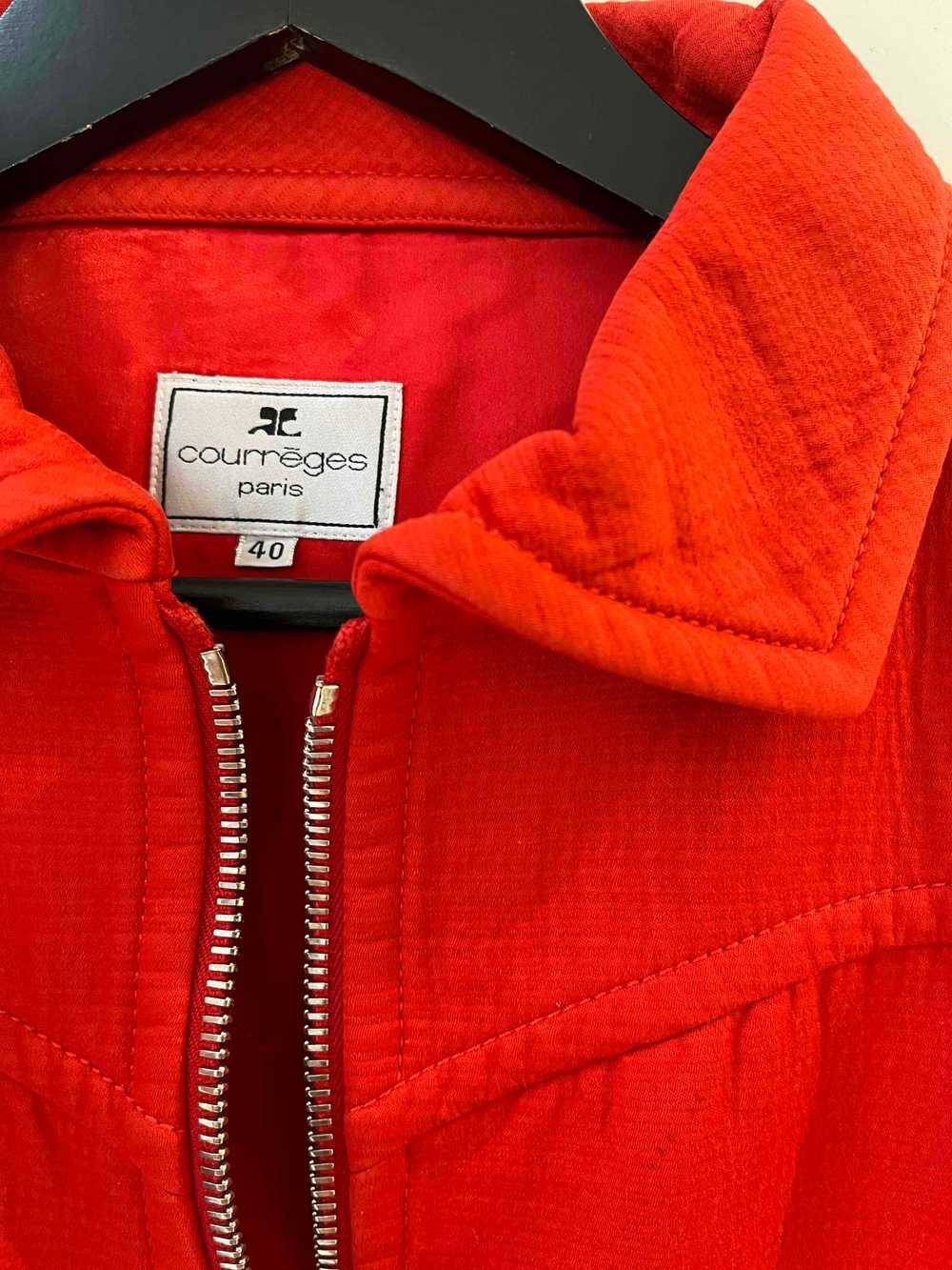 Courrèges dress - Courrèges Paris red dress, zipp… - image 6