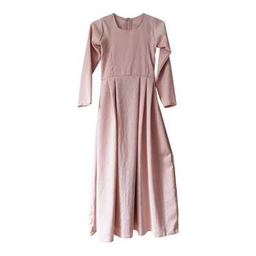 Robe pastel - Longue robe rose pastel, manches lon