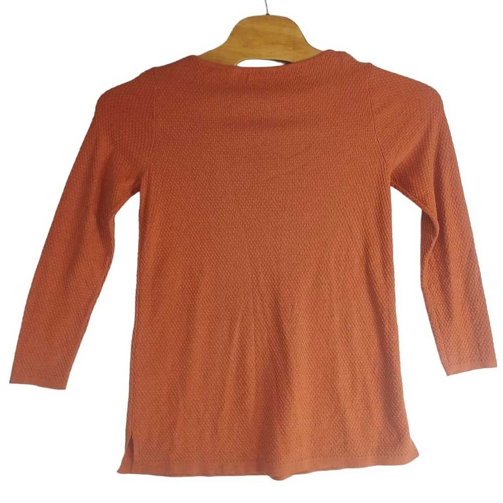 Other J Jill Womens Small Orange Long Sleeve Text… - image 3