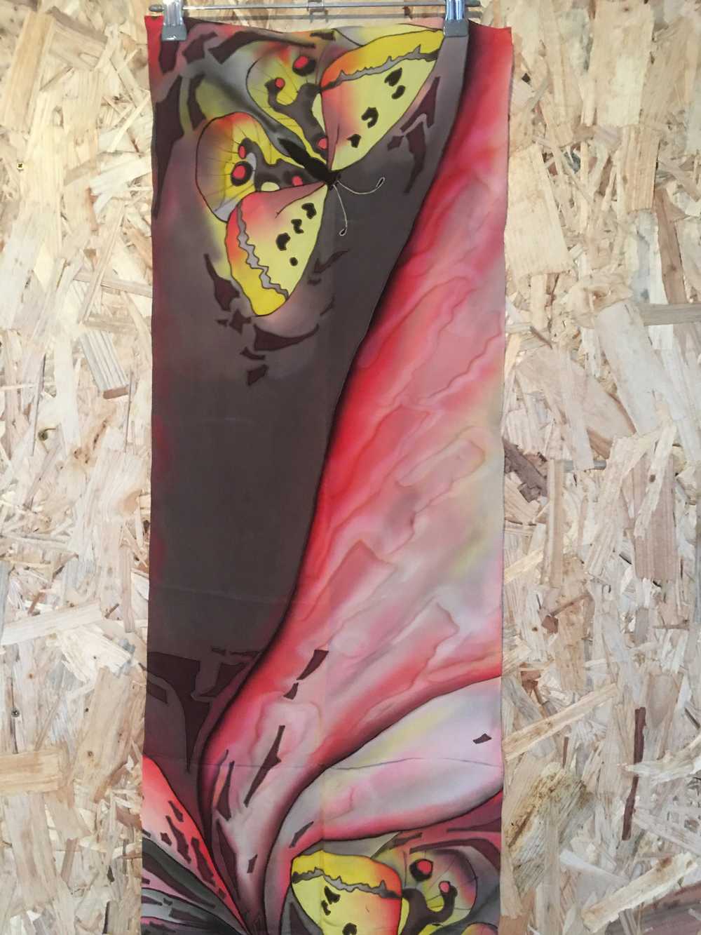 Echarpe en soie - Echarpe en soie papillon peint … - image 3