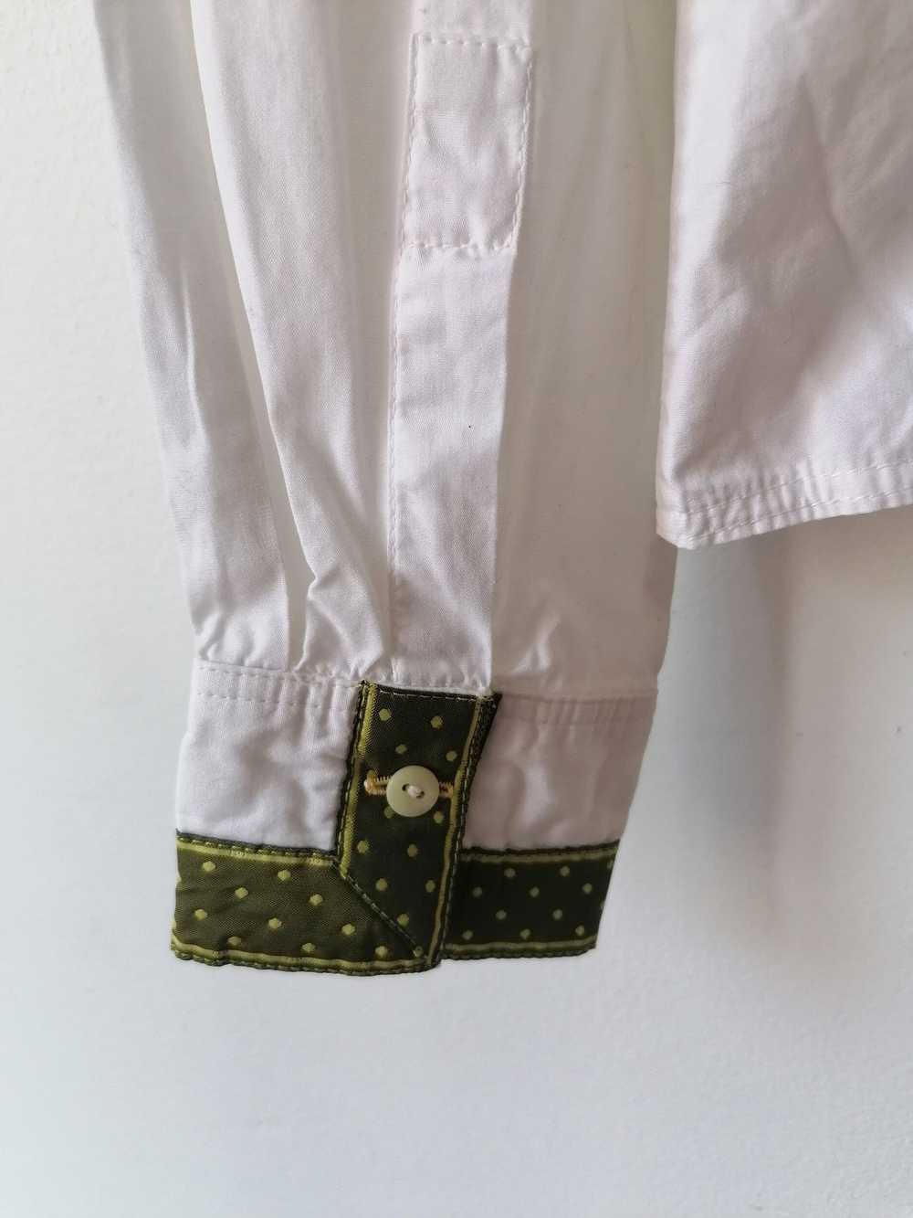 Chemise en coton - Chemise blanche avec bordures … - image 4