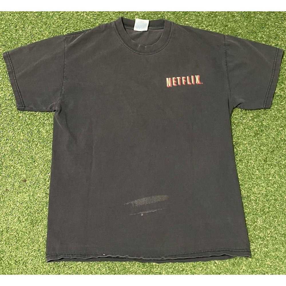 Hanes Vintage Y2K Netflix T Shirt Movie Promo Med… - image 2