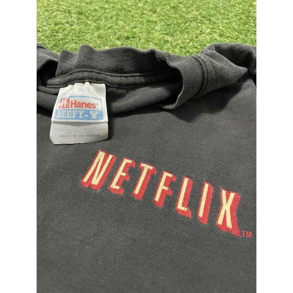 Hanes Vintage Y2K Netflix T Shirt Movie Promo Med… - image 3