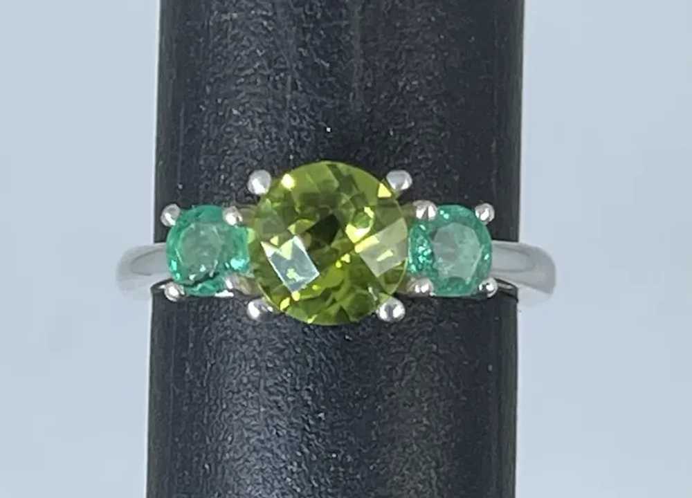 14k Peridot & Emerald Ring, free resize. - image 4