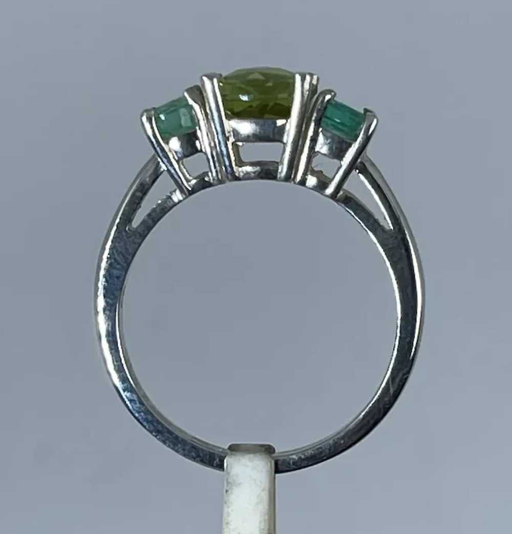14k Peridot & Emerald Ring, free resize. - image 5