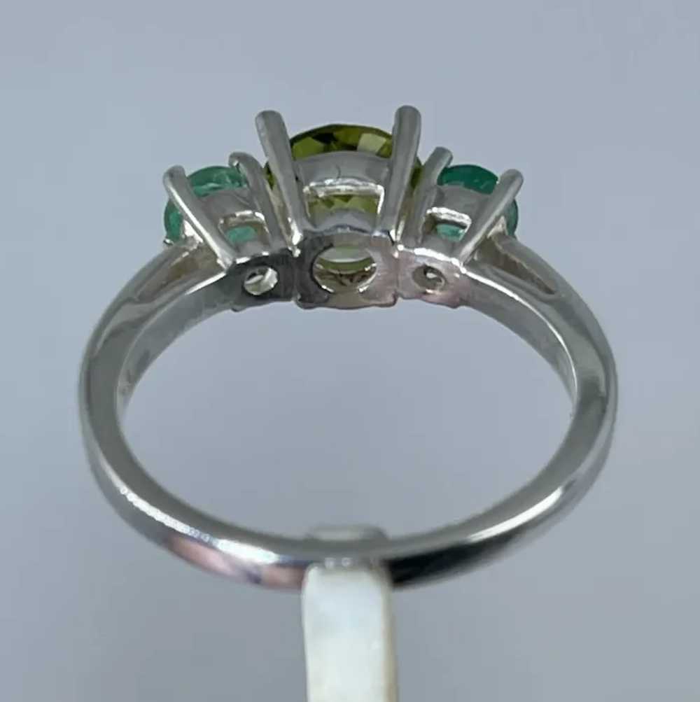 14k Peridot & Emerald Ring, free resize. - image 6