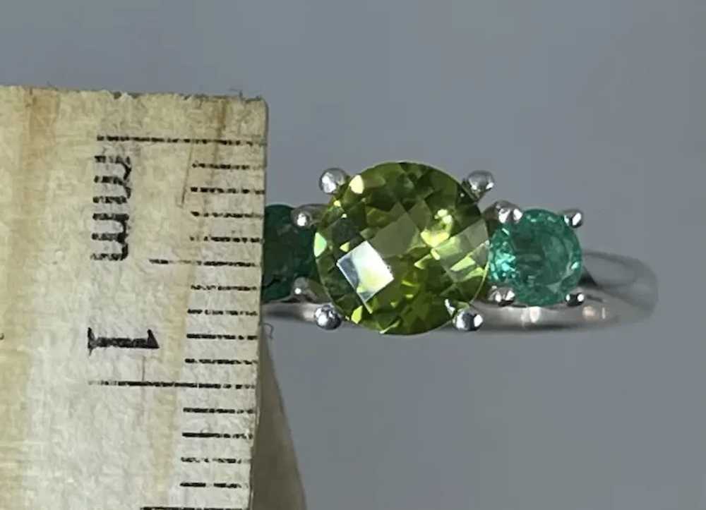 14k Peridot & Emerald Ring, free resize. - image 7