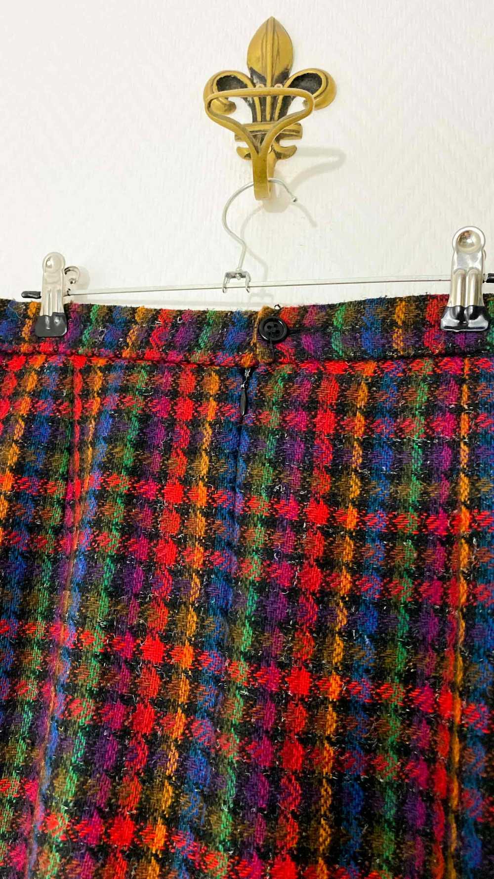 Tweed skirt - High-waisted skirt, small colored c… - image 8