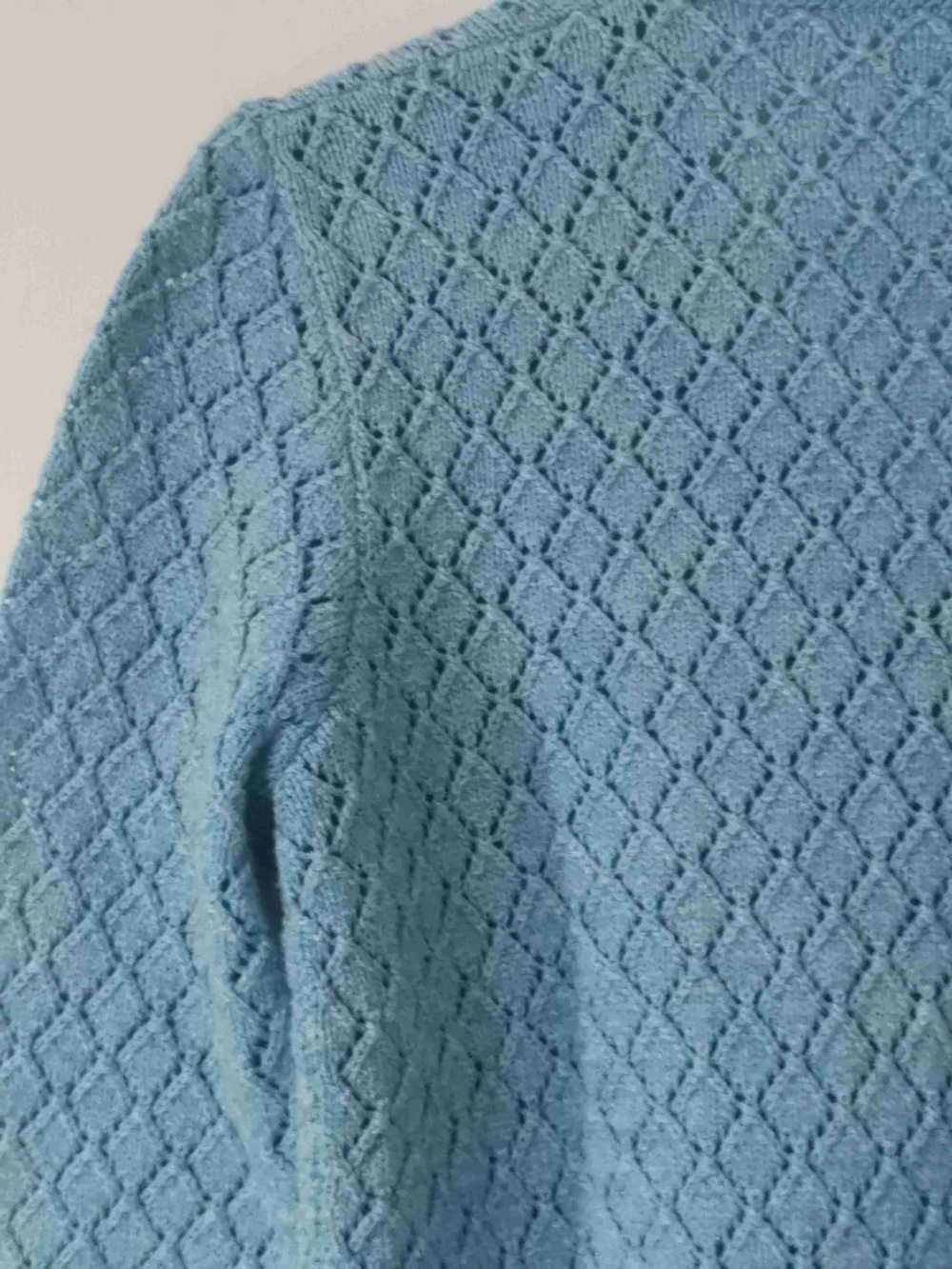Wool cardigan - Sky blue wool cardigan, with open… - image 6