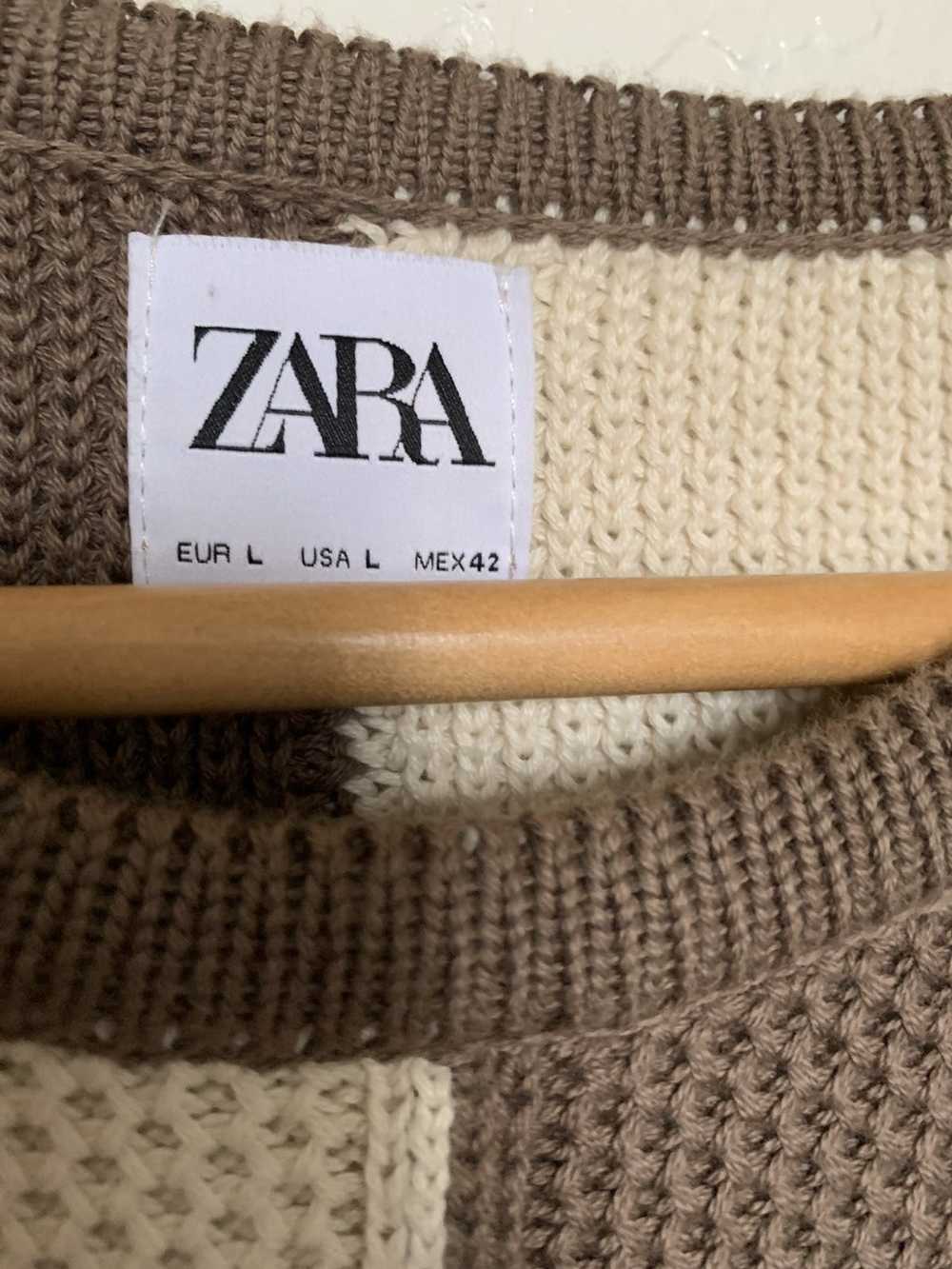 Zara Checkered Knit Sweater - image 2