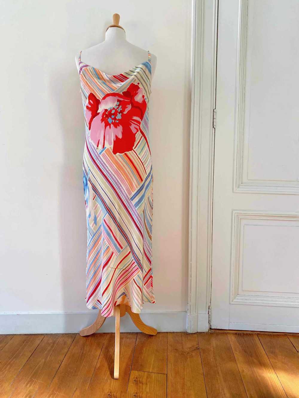 Long silk dress - Long silk dress, pastel multicolore… - Gem