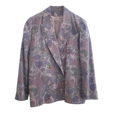 Floral blazer - Double breasted blazer in wool bl… - image 1