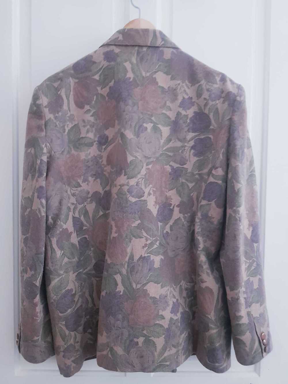 Floral blazer - Double breasted blazer in wool bl… - image 2