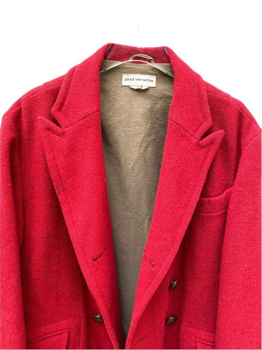 Dries Van Noten Red Wool Peacoat - image 2