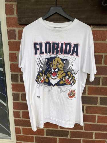 CustomCat Florida Panthers Retro 2000's NHL Crewneck Sweatshirt Gold / 2XL