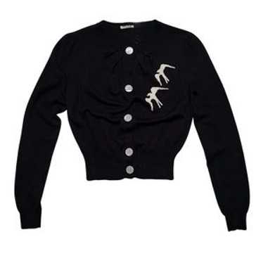 トップス Miu Miu Silk Mix Ribbon Cardigan Black Miu Miu Cotton Cardigan | Saks Fifth Avenue