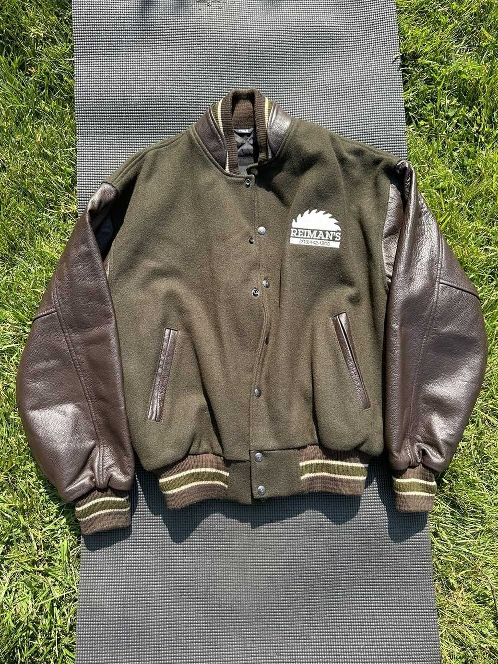 Vintage Vintage Green/Brown Leather Suede Jacket - image 1