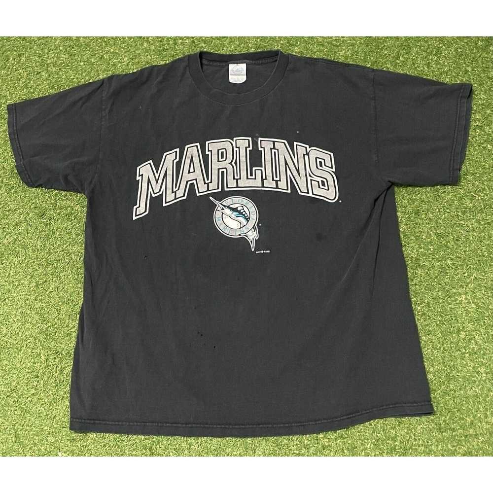 Delta Vintage Florida Marlins T-Shirt Mens XL Bla… - image 1