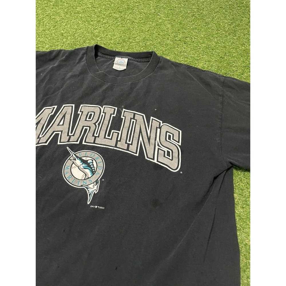 Delta Vintage Florida Marlins T-Shirt Mens XL Bla… - image 3