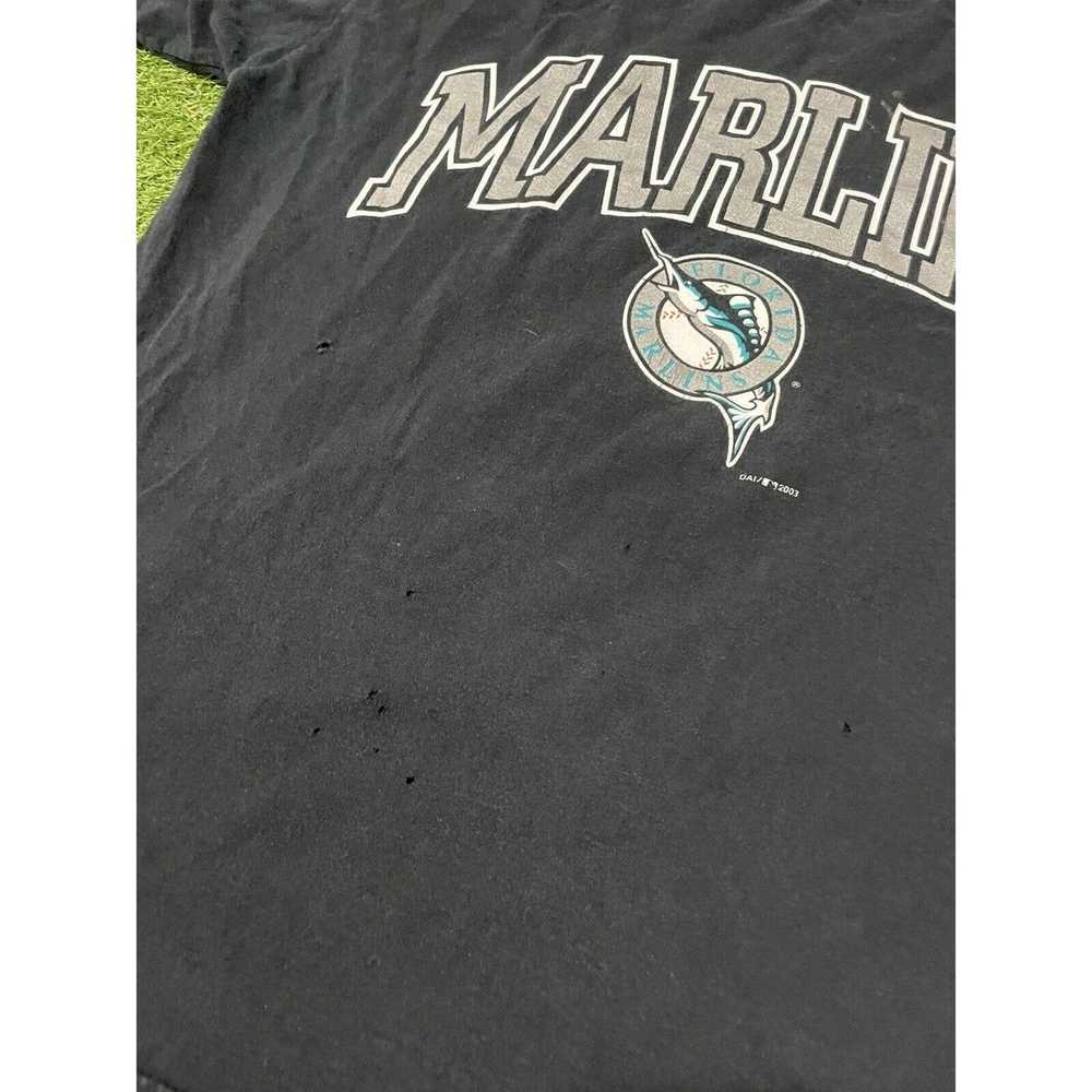 Delta Vintage Florida Marlins T-Shirt Mens XL Bla… - image 4