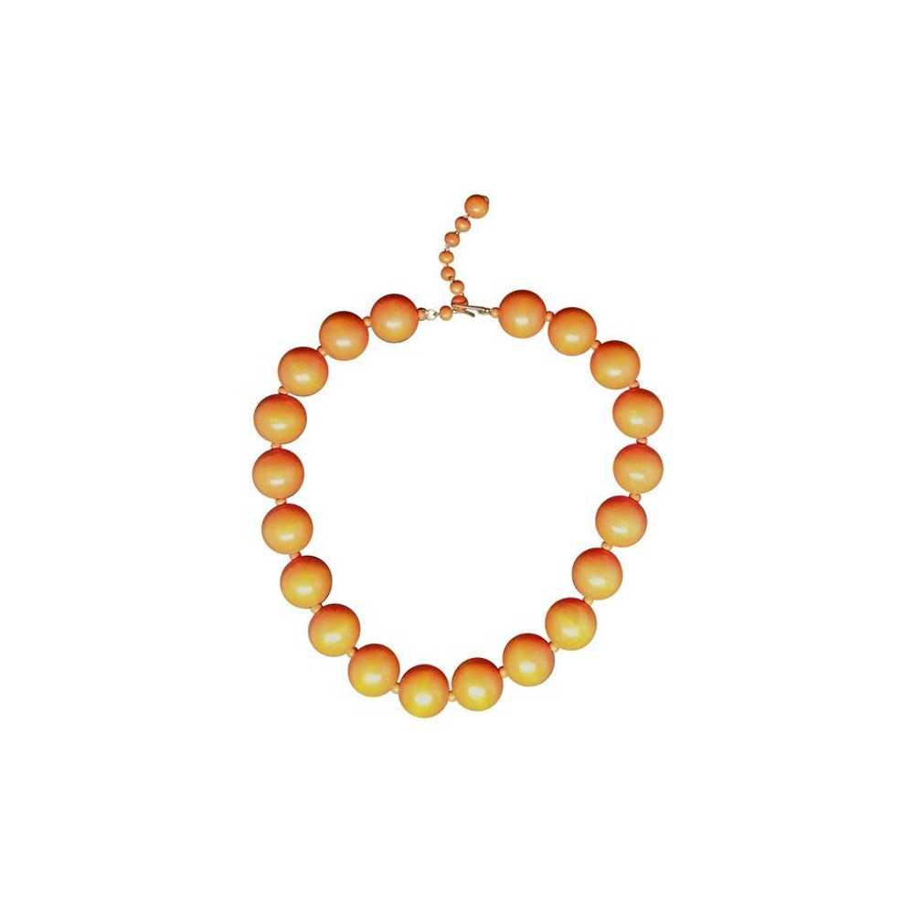 Wooden choker - Orange wooden choker necklace, la… - image 1