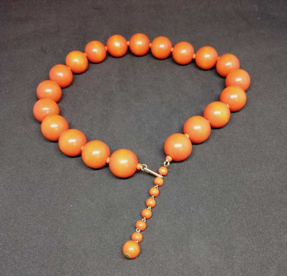 Wooden choker - Orange wooden choker necklace, la… - image 4