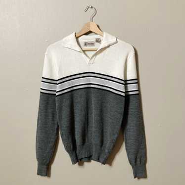 Vintage Vintage Chess King striped polo sweater - image 1