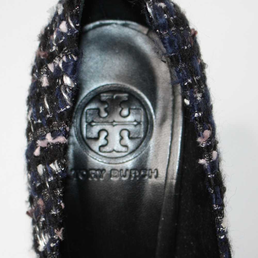 Tory Burch Peggy Blue Tweed and Suede Platform 12… - image 6