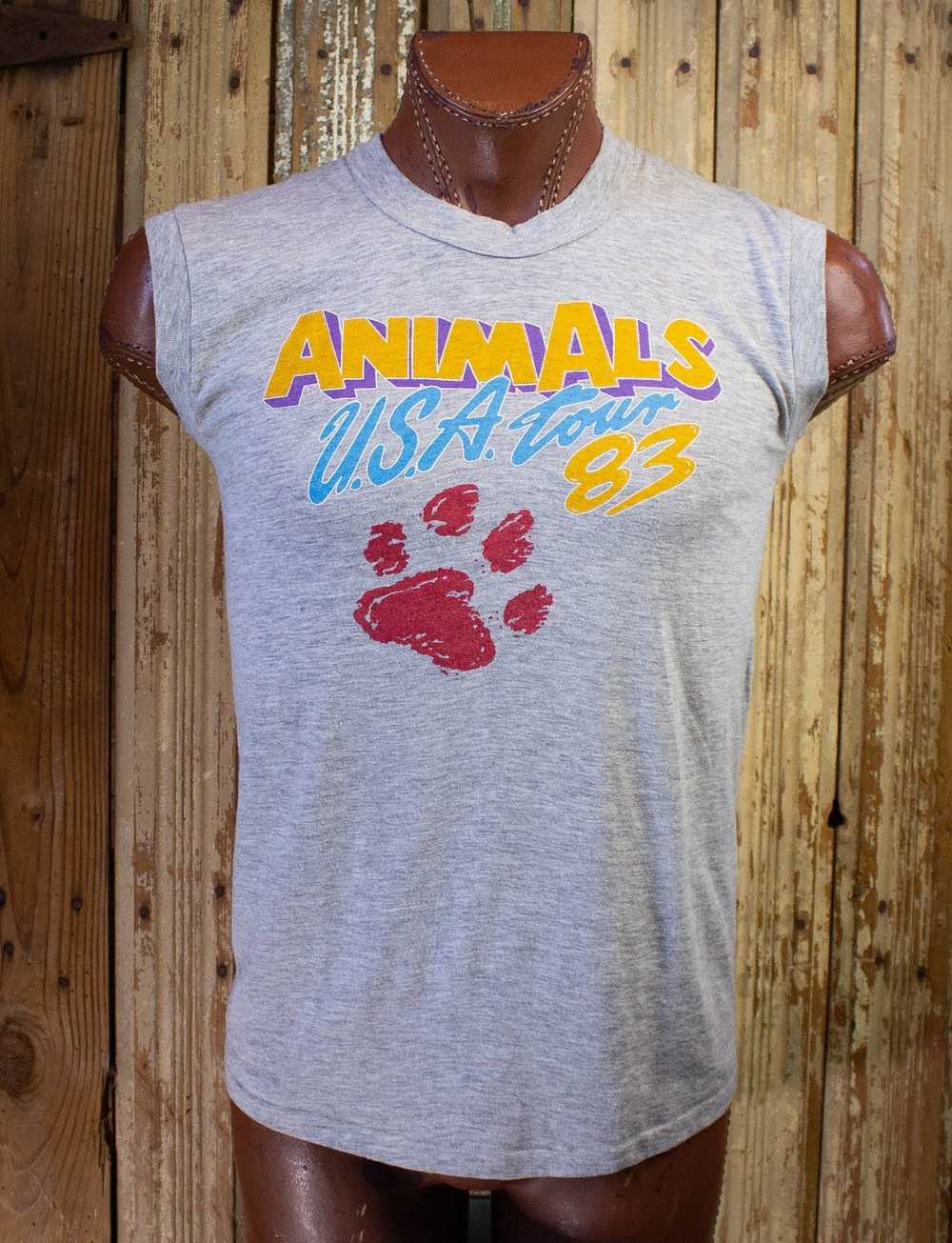 Band Tees × Vintage Vintage Animals Ark Cut Off C… - image 1