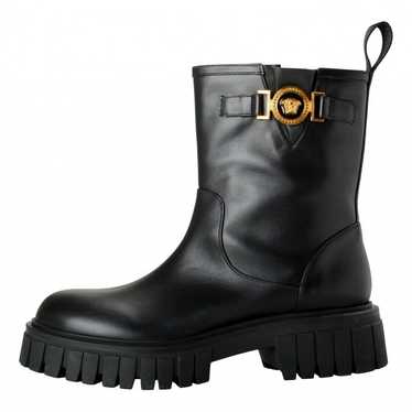 Versace Leather buckled boots