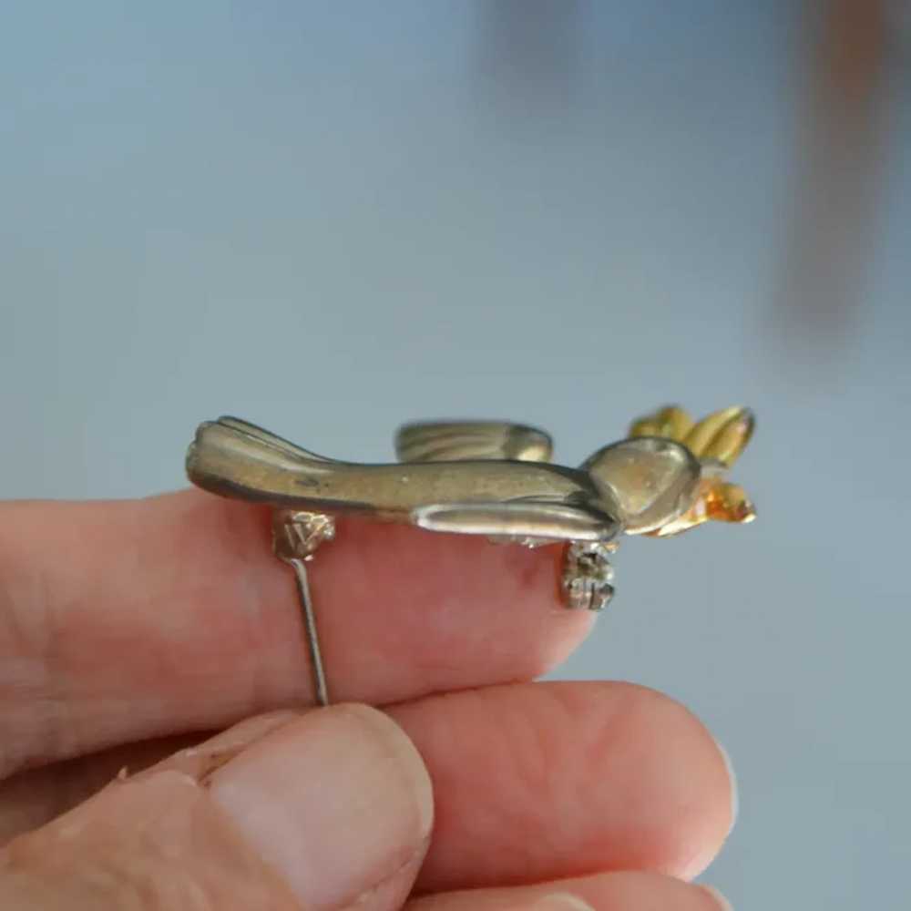 LIA Dove and Olive Branch Figural Brooch Pin - image 8