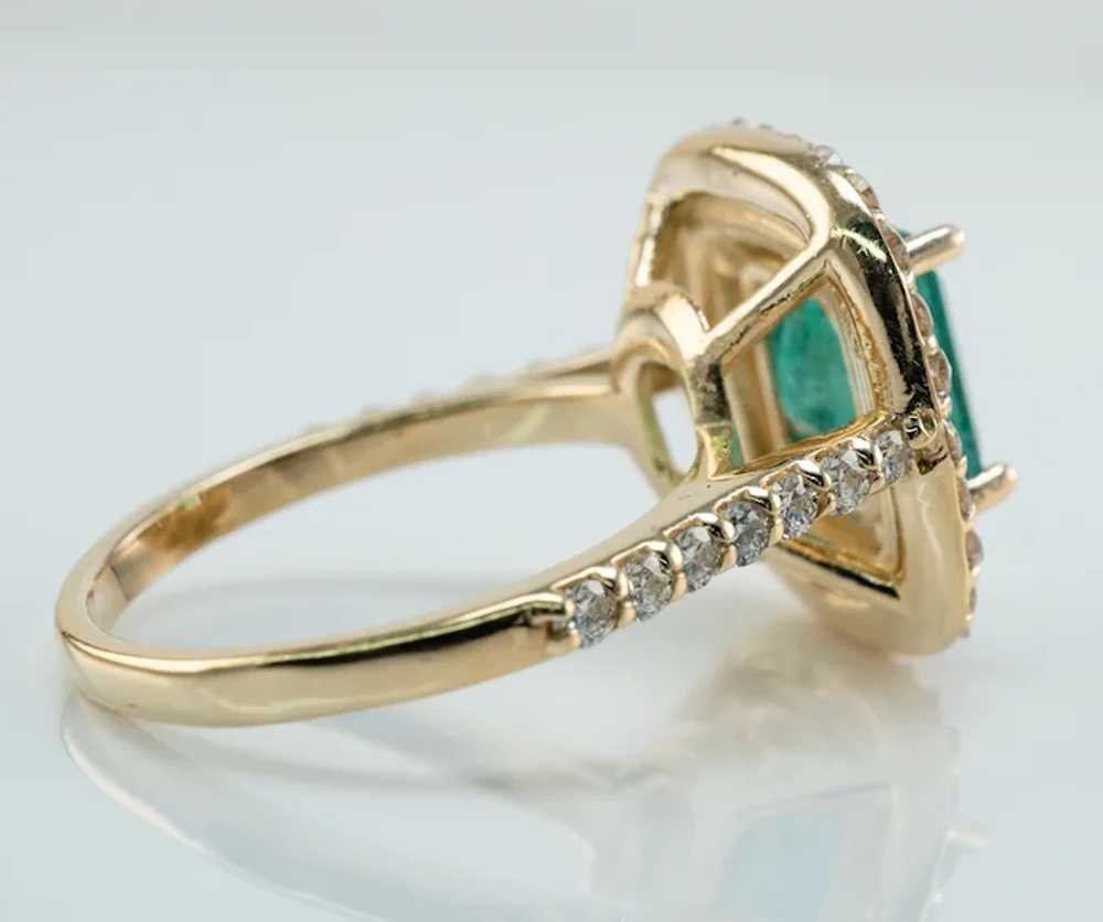 Natural Diamond Emerald Ring 18K Gold  Rectangle … - image 9
