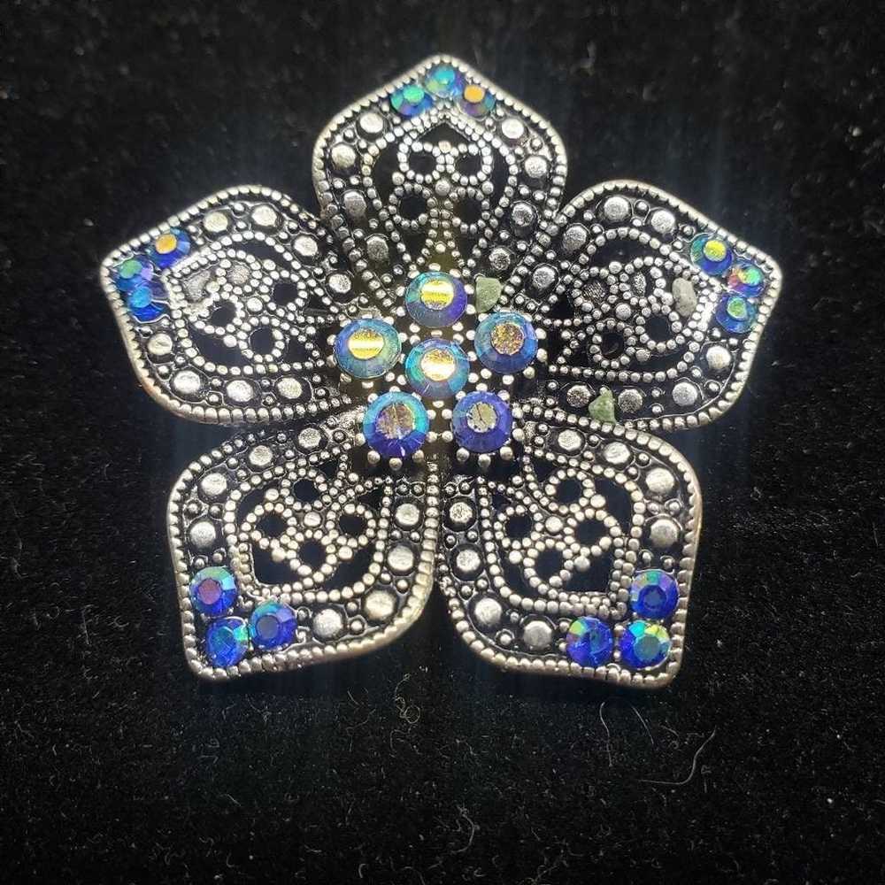 The Unbranded Brand Brooch Flower Pin - Mystic Bl… - image 2