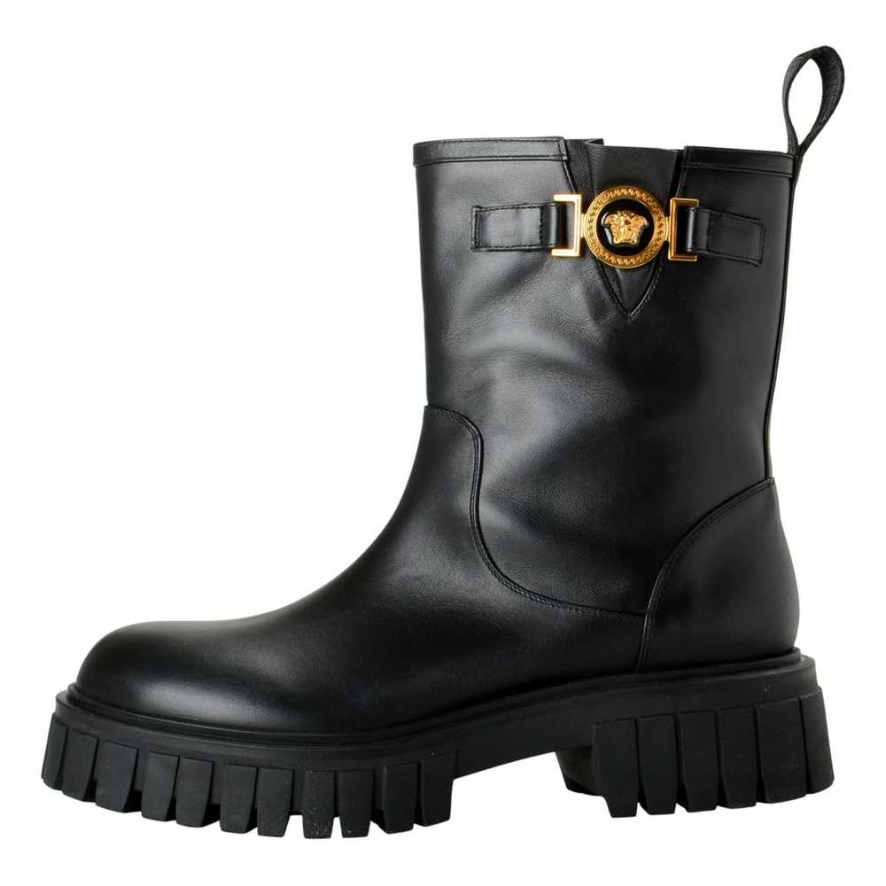 Versace Leather buckled boots - image 1