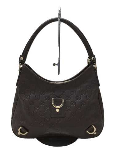 Gucci Ssima Shoulder Bag  Leather DarkBrown Gold H