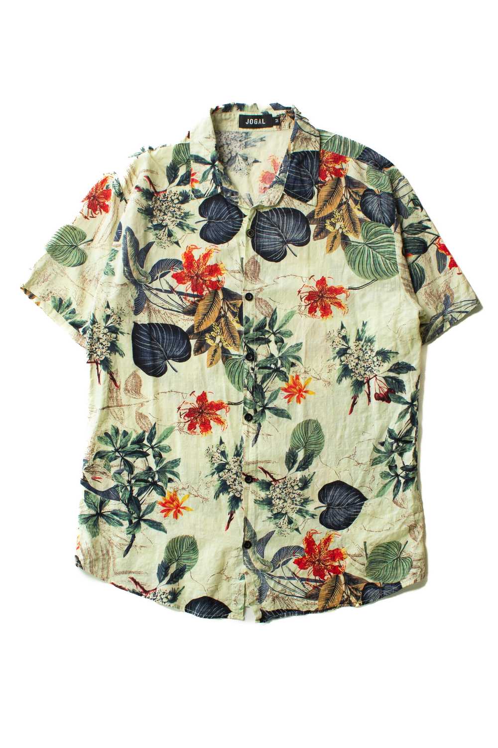 Beige & Navy Leaves Hawaiian Shirt - image 4