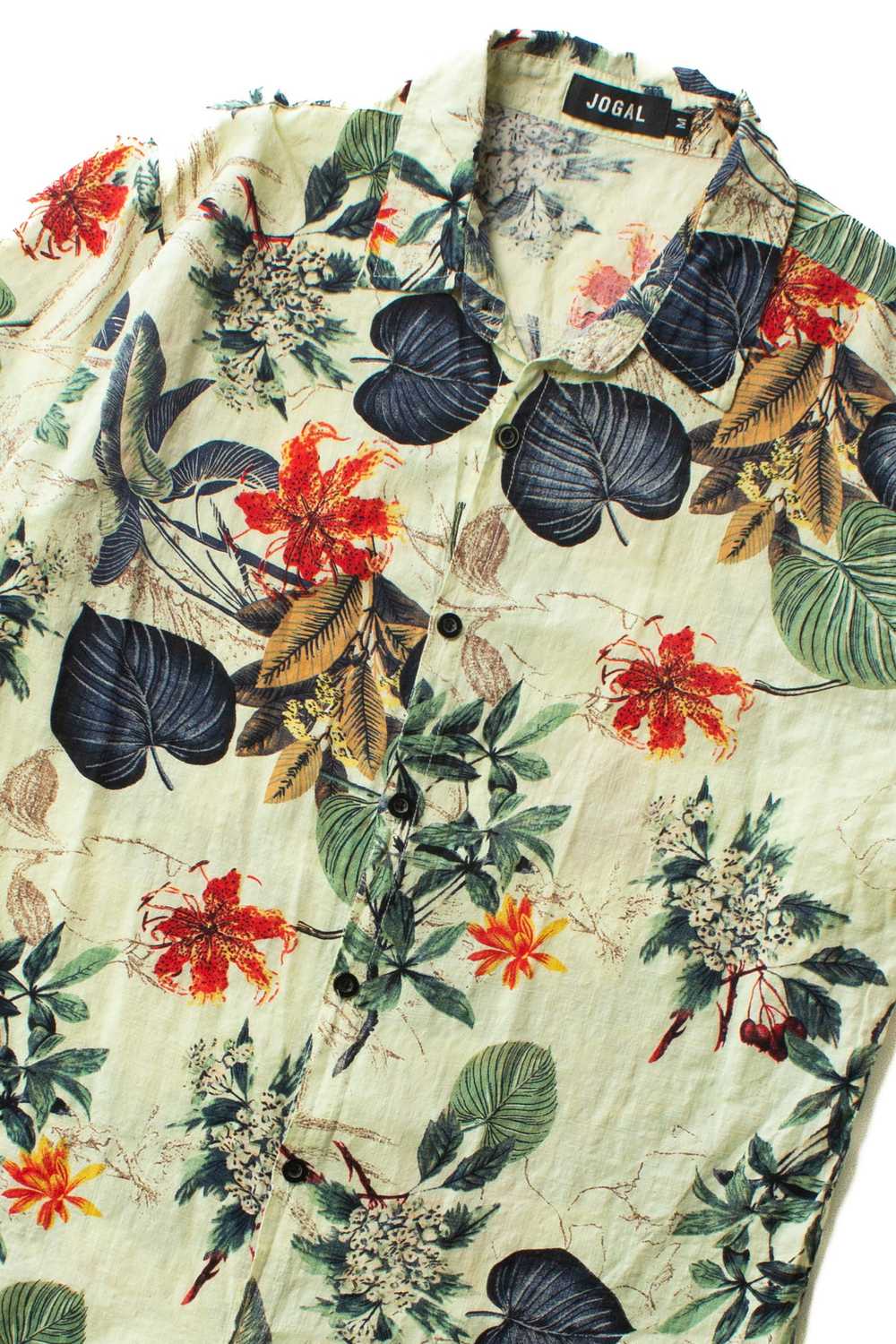 Beige & Navy Leaves Hawaiian Shirt - image 5