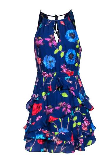 Parker - Blue Multi-Color Floral Print Dress w/ Ti