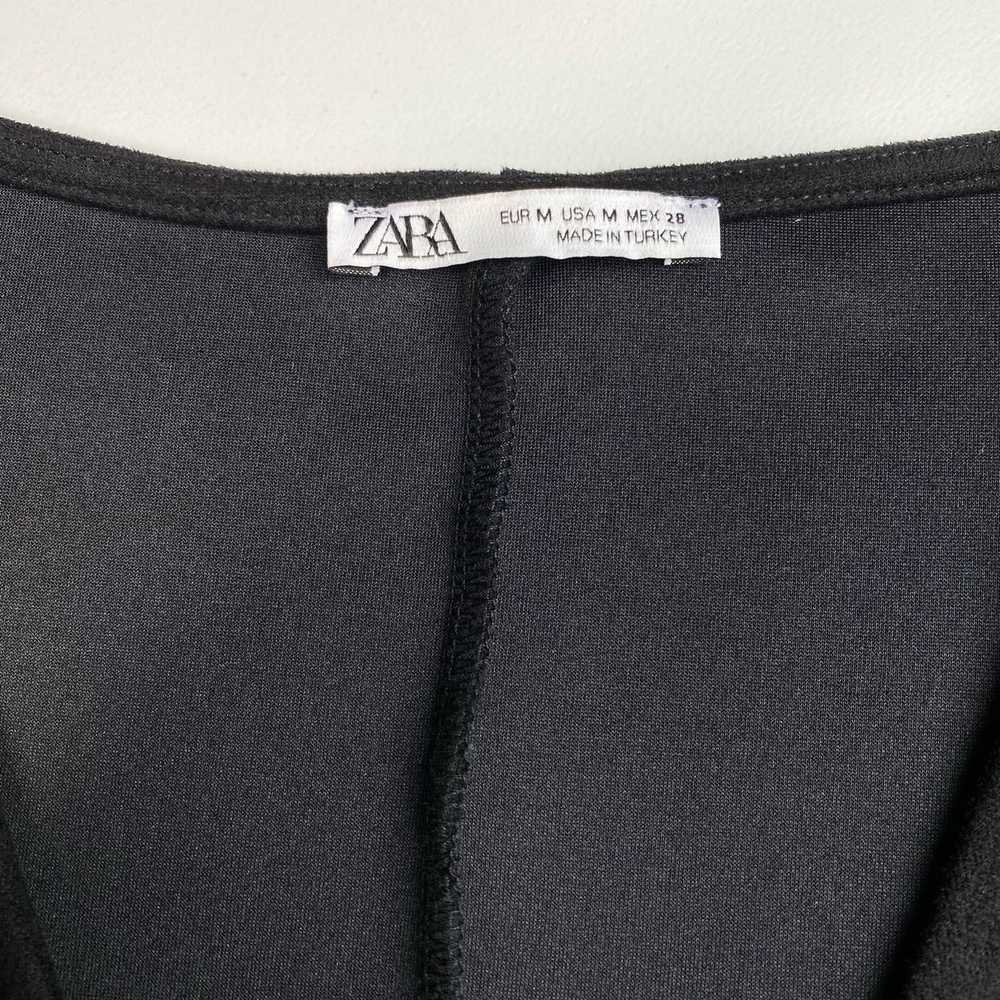 Zara ZARA Embroidered Faux Suede Shift Dress Sz M… - image 4