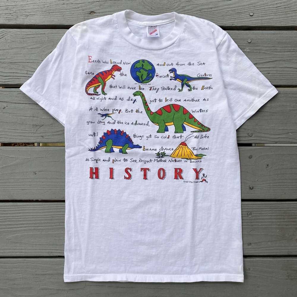 Animal Tee × Made In Usa × Vintage Vintage Dinosa… - image 1