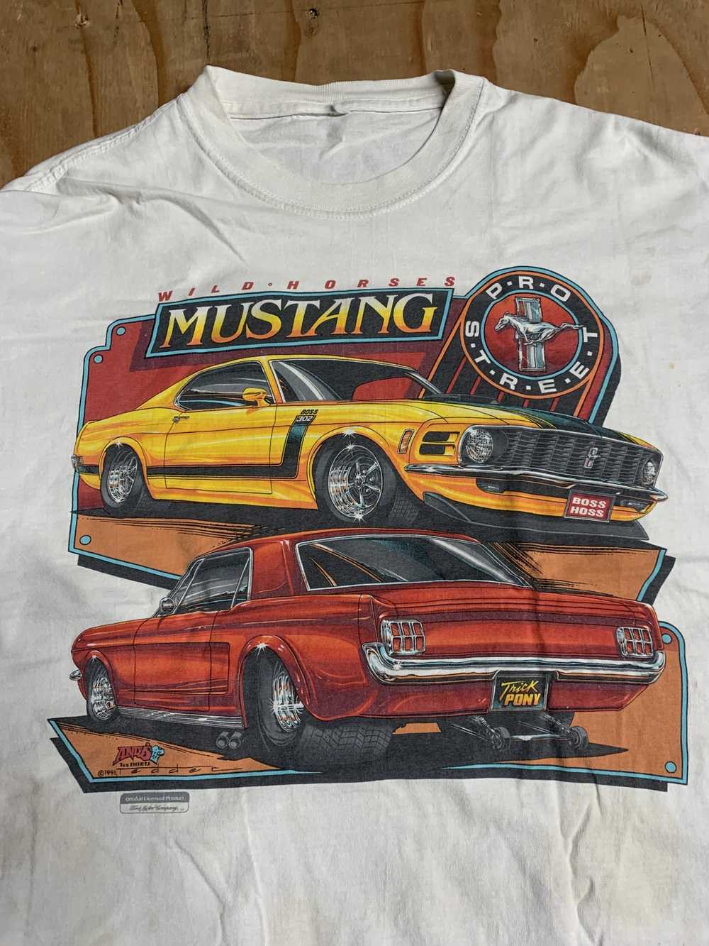 Vintage Mustang Shirt White 60/70s mustang Vintage - image 2