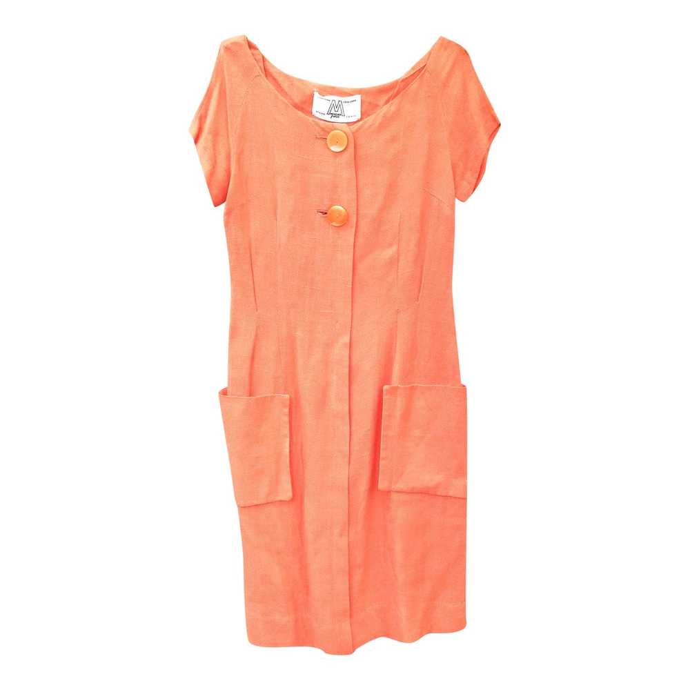 Robe en lin - Robe en lin orange année 70 petites… - image 1