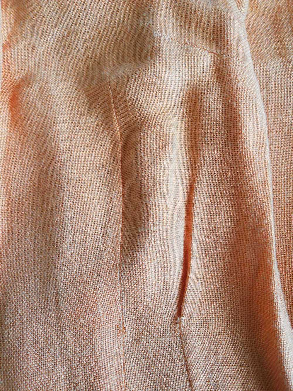 Robe en lin - Robe en lin orange année 70 petites… - image 7