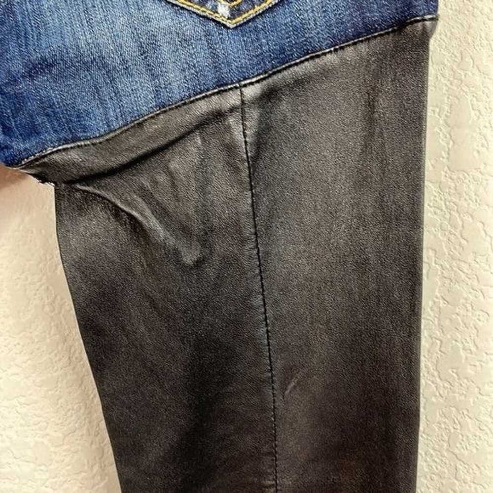 R13 R13 Denim Stretch Leather Chaps Jeans Made in… - image 7